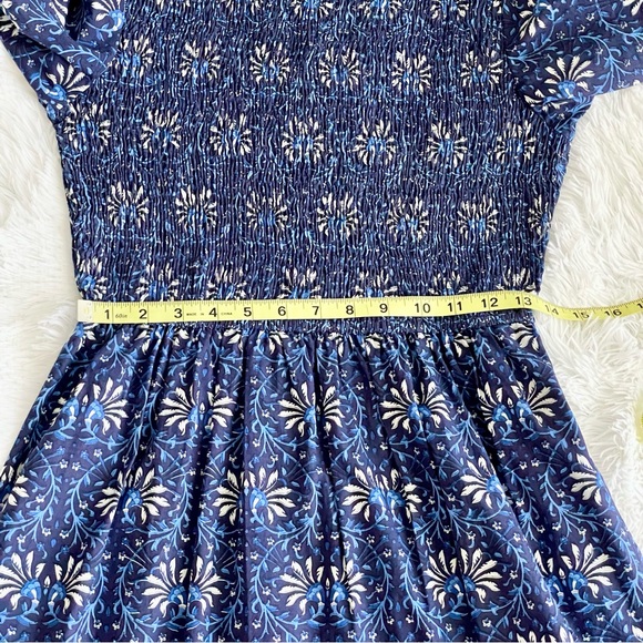 Tuckernuck Pink City Prints Isabel Dress Maxi Smocked Tiered Ruffle Indigo Blue - Picture 10 of 12